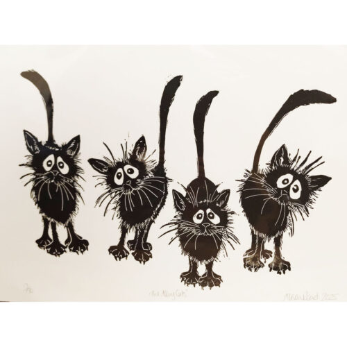 Alison Read - Alley Cats - Linocut