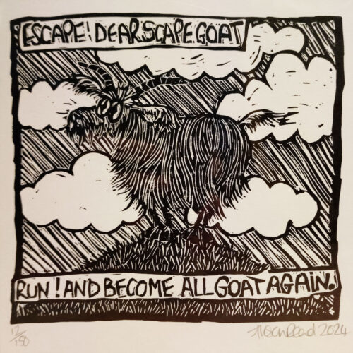 Alison Read - Become All Goat Again - Linocut