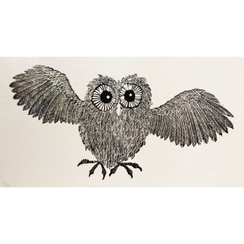 Alison Read - Flappy McFlap Face - Linocut