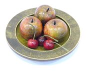 Dennis Hales- 3 Apples, 3 Cherries and Red/Green Wood turned Dish