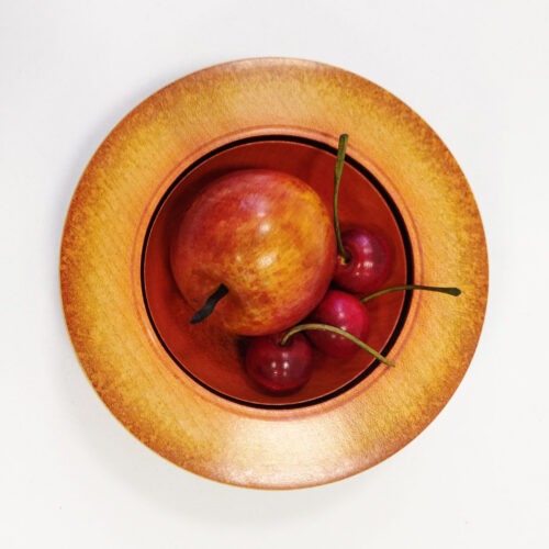 Dennis Hales - Apple and Cherry Golden Dish Woodturning