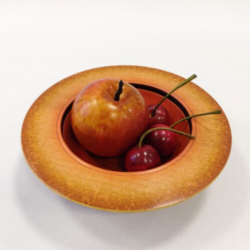 Dennis Hales - Apple and Cherry Golden Dish Woodturning