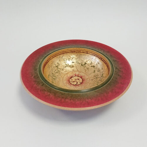 Dennis Hales -Gilt Red/Dreen Wall Plate