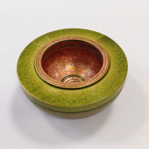 Dennis Hales - Green Gilt Bowl Woodturning