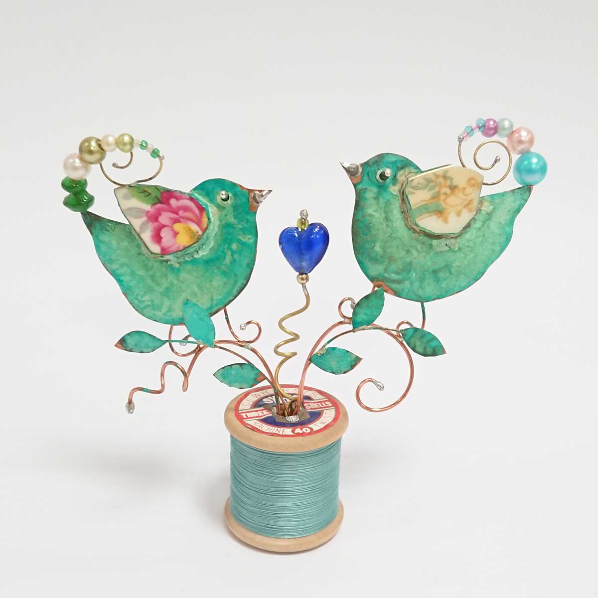Linda Lovatt - Love Birds on a Cotton Reel