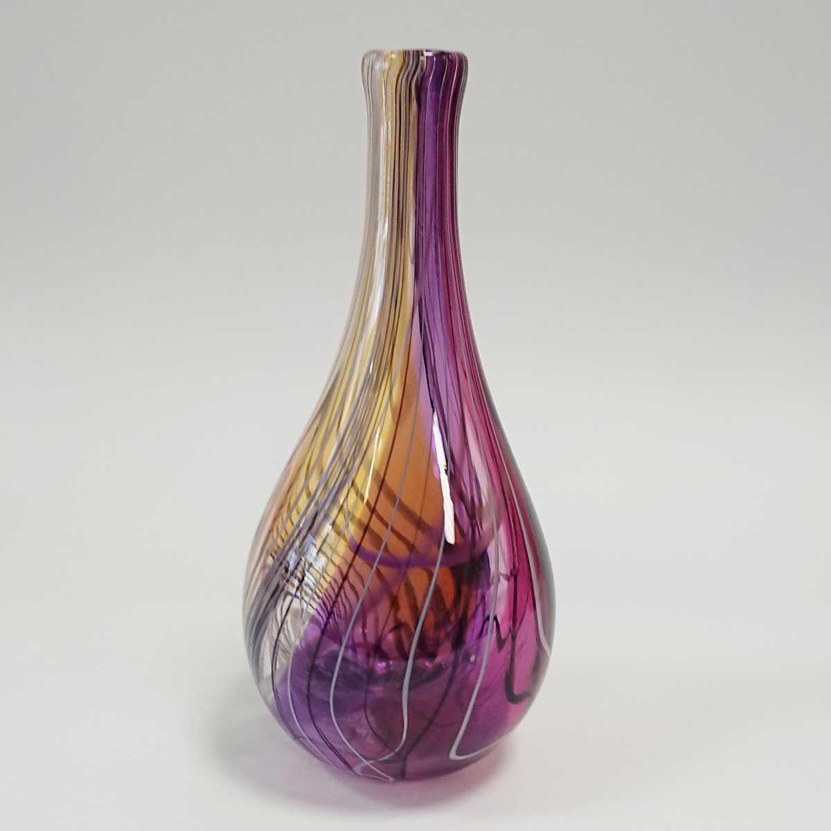 Loco Glass - Amathyst and Gold Topaz Feather Bottle