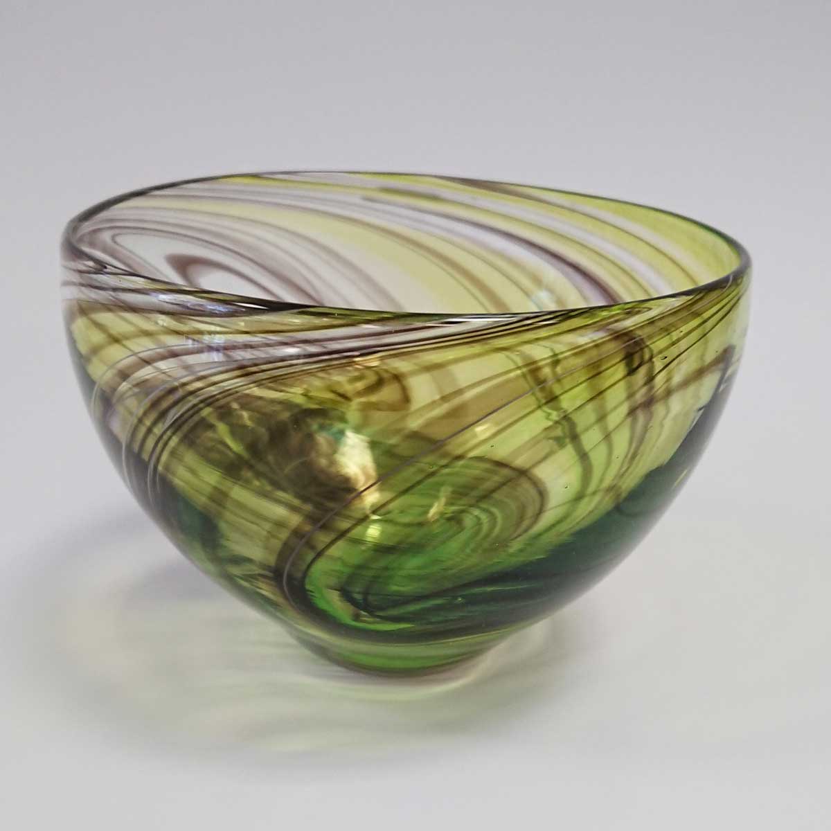 Loco Glass - Green Feather Bowl