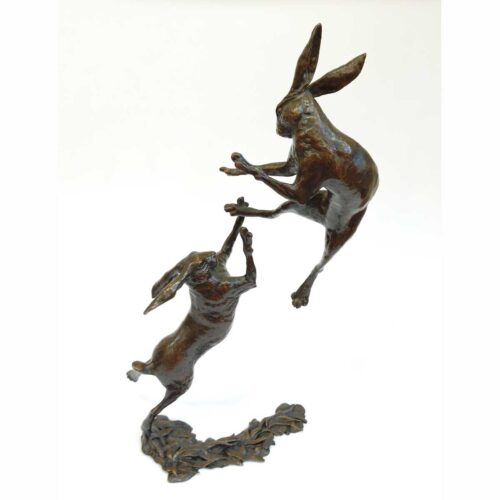 Richard Cooper Bronzes - Large Boxing Hares