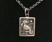 Starry Mouse Designs - Hare and Black Diamond Silver Necklace