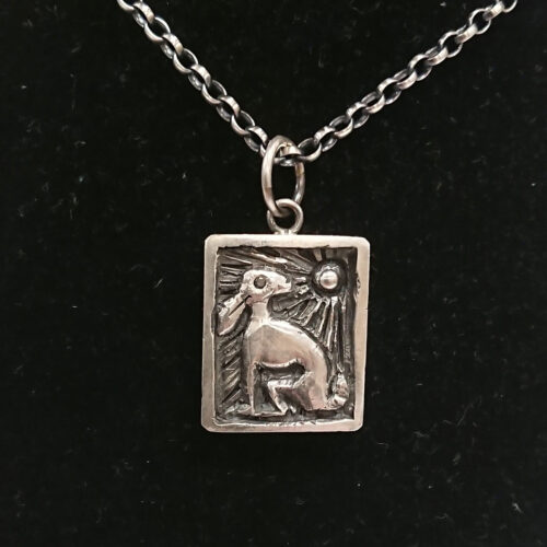 Starry Mouse Designs - Hare and Black Diamond Silver Necklace
