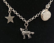Starry Mouse Designs - Wolf, Moonstone and Star Silver Necklace